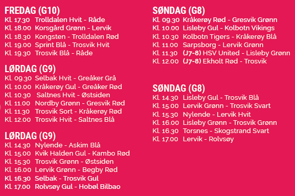 FBTVs sendeskjema for barnecup 2017