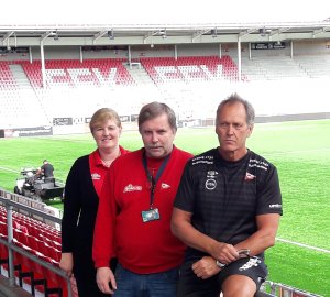 Fra venstre: Anne Grethe Arntzen, Kai Olsen og Harry Nilsen er alle frivillige i FFK.