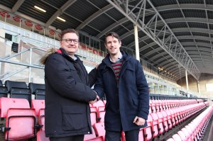 Øivind Kvammen (venstre) i Værste AS og Svend Anders Karlsen-Moum i FFK.