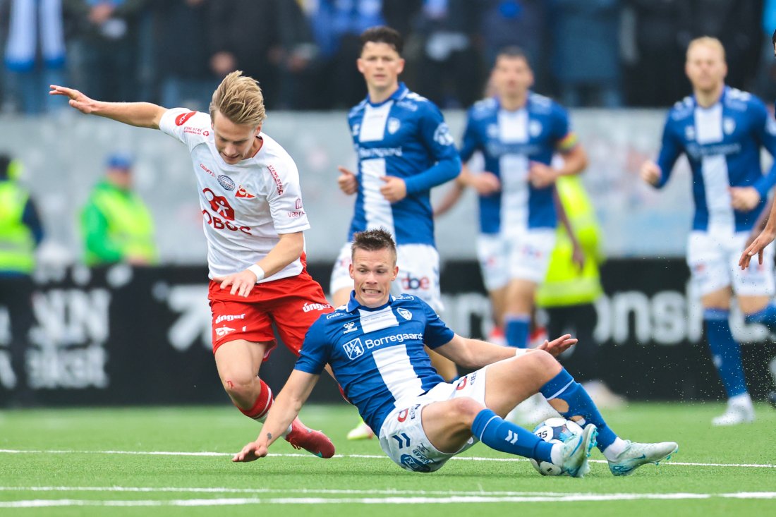 Kampen mot Sarpsborg 08 1. juni 2025 var forrigegang Benjamin Faraas spilte en fotballkamp. (Foto: Thomas Andersen / NTB)