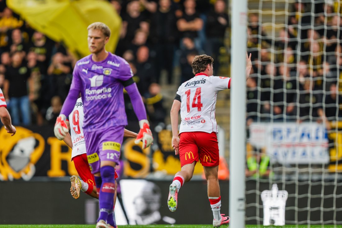 Max Nilsson scoret sitt første FFK-mål i dag. (Foto: Christoffer Andersen / NTB)