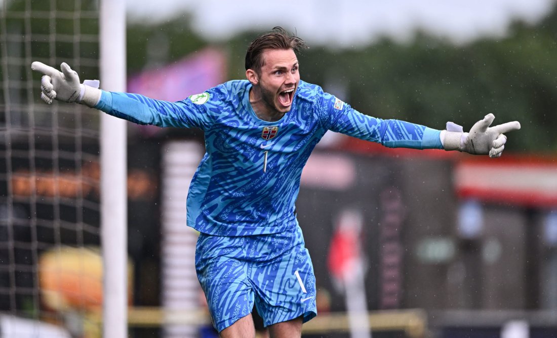 Børsheim vokter buret for Norge U21. (Foto: Bildbyrån)
