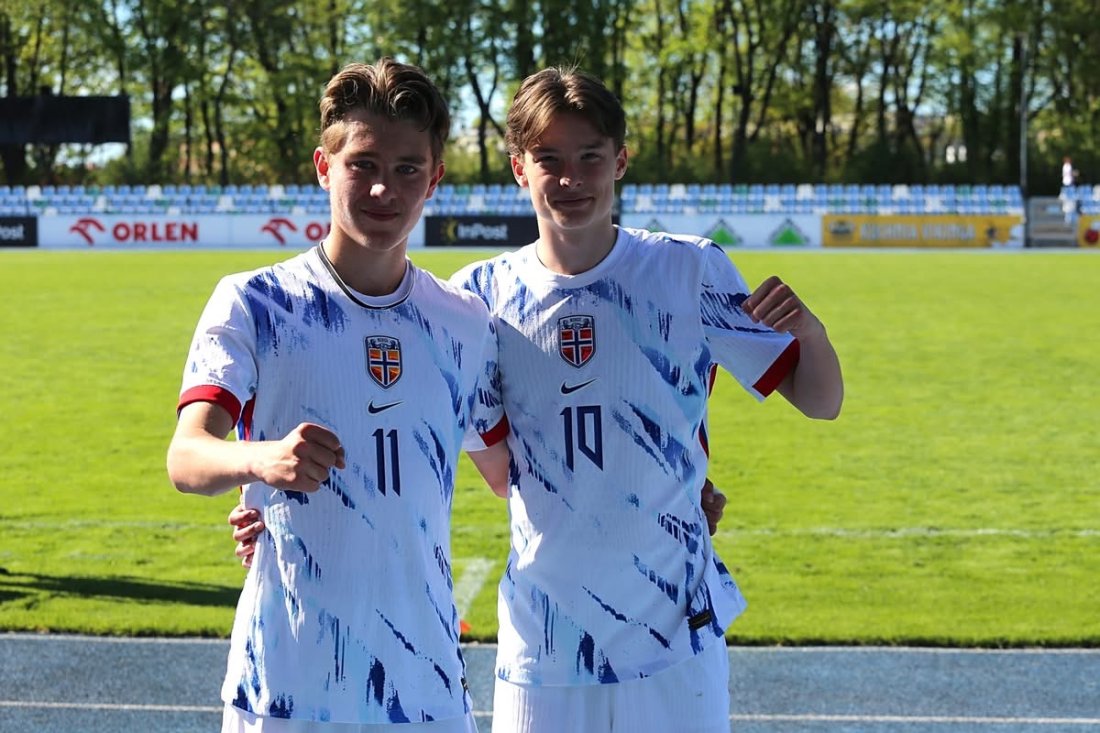 Lukas Martinsen Lisac (t.v) og Liam Benonisen Mansell er to av syv FFK-gutter som har representert Norge så langt i år.
