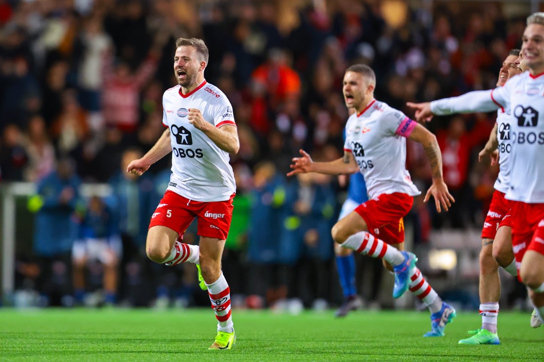 Det var ville jubelscener da vi slo KFUM etter straffer i semifinalen i 2024. (Foto: Thomas Andersen / NTB)