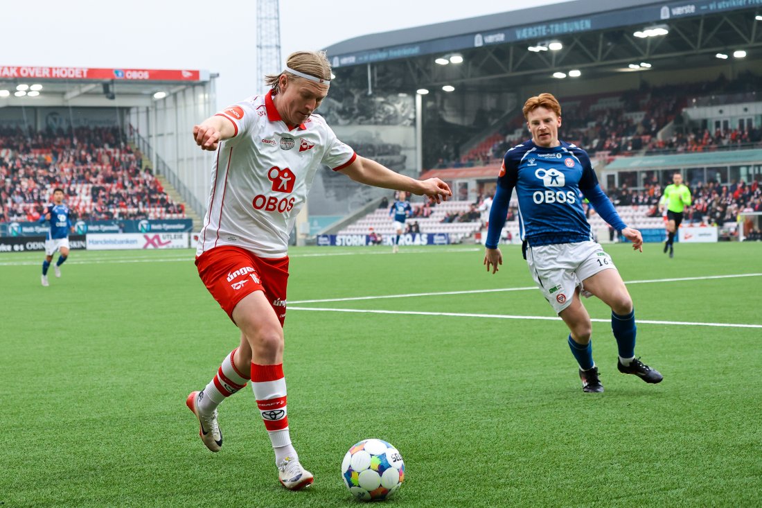 Daniel Eid skapte trøbbel for KFUM med både hender og bein. (Foto: Thomas Andersen / NTB)